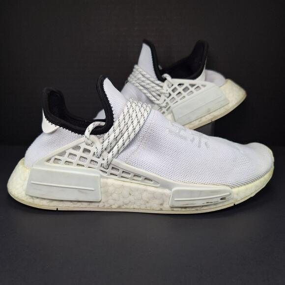 Adidas Pharrell x NMD Human Race Core White Running Shoes GY0092 Men's Size 7.5